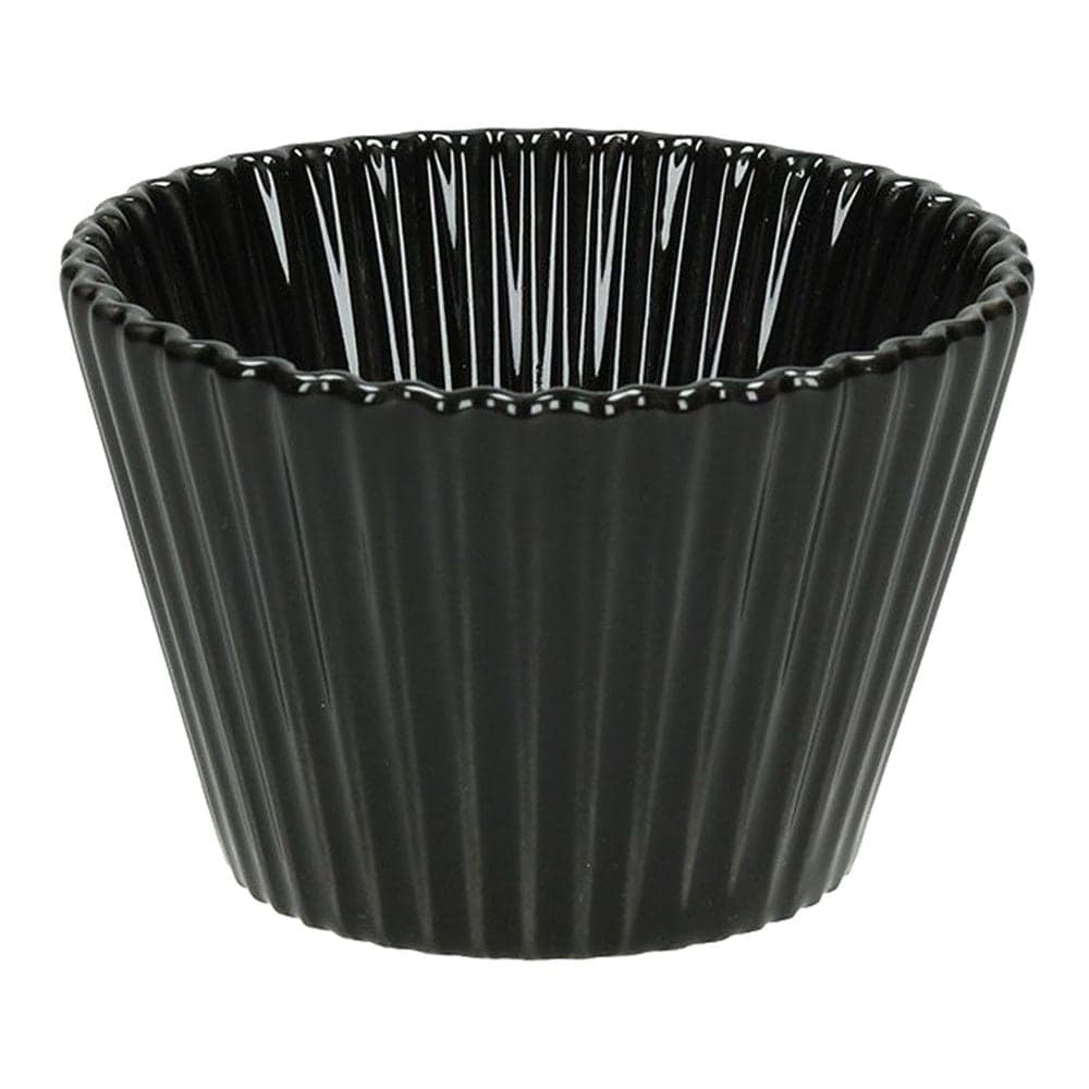 Set tasa të vegjël forma keku Mignion (PK 6), porcelan, e zezë, Dia.8x5 cm