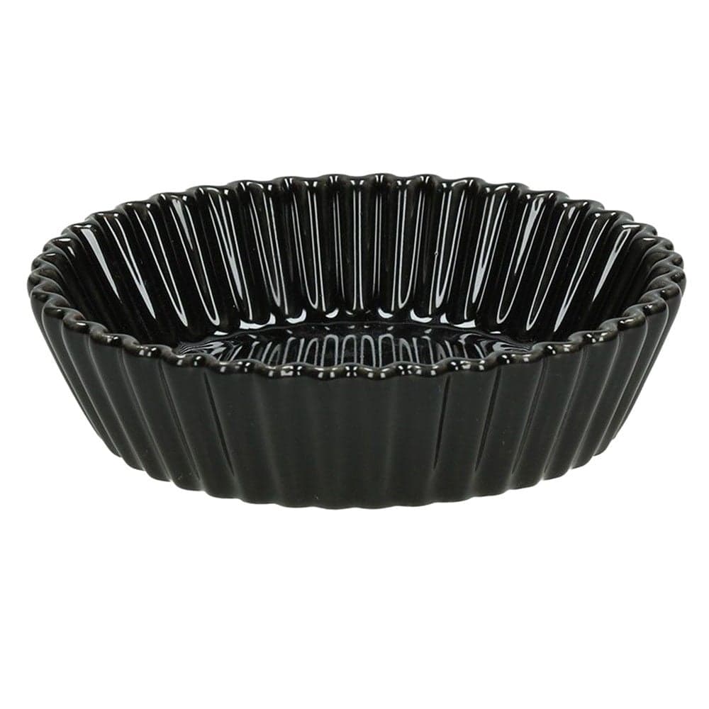 Set tasa të mëdhenj forma keku Mignion (PK 6), porcelan, e zezë, Dia.10x2.5 cm