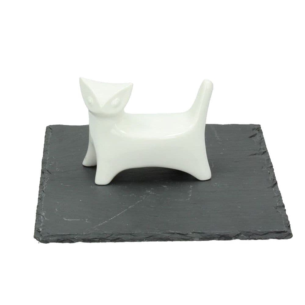 Mbajtëse kartopecetash, gur/porcelan, gri/e bardhë, 19x6 cm