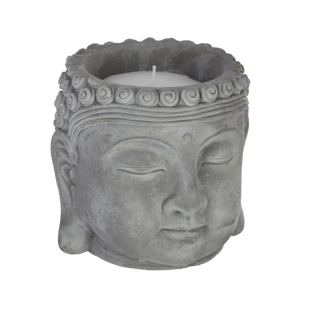 Qiri aromatik me mbajtese qeramike, Buddha, arome Citronella, ngjyre e bardhe, D13.5 x H13 cm, 200 g