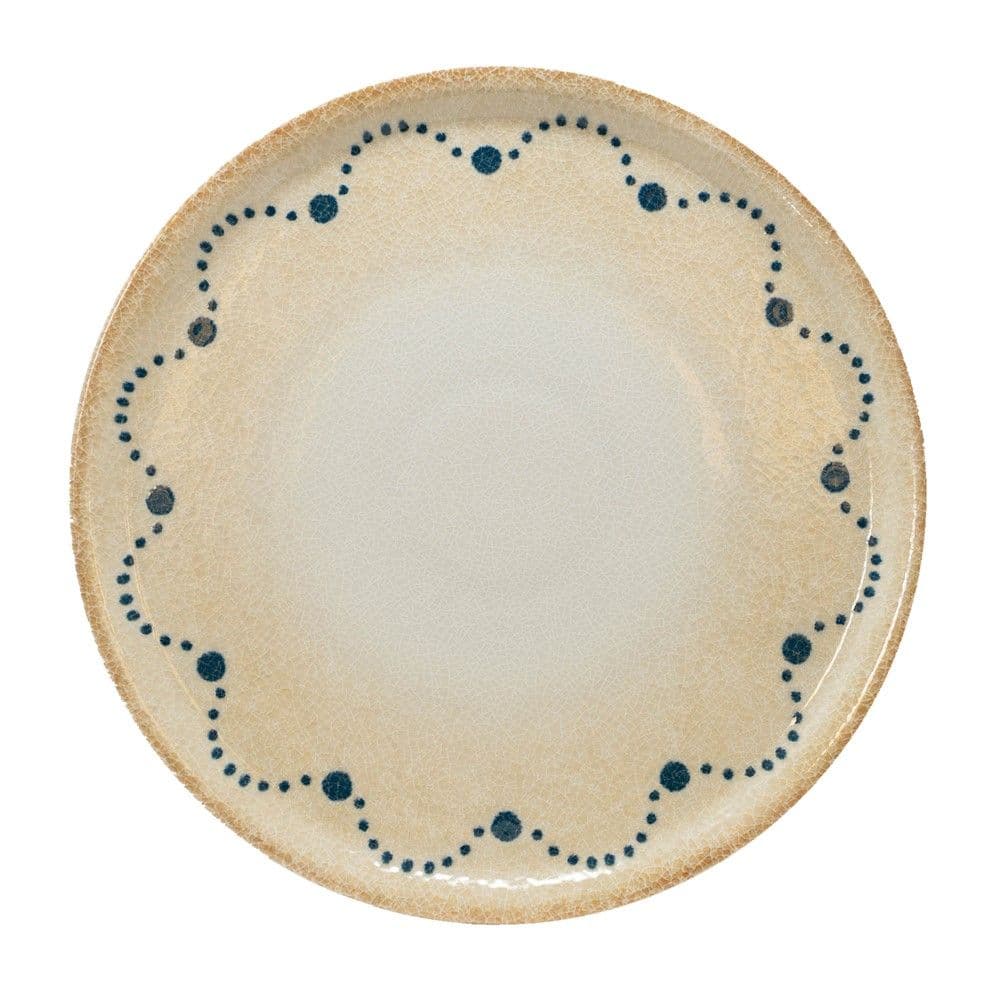 Pjatë pica Napoli, porcelan, bezhë me dekor, Dia.31 cm