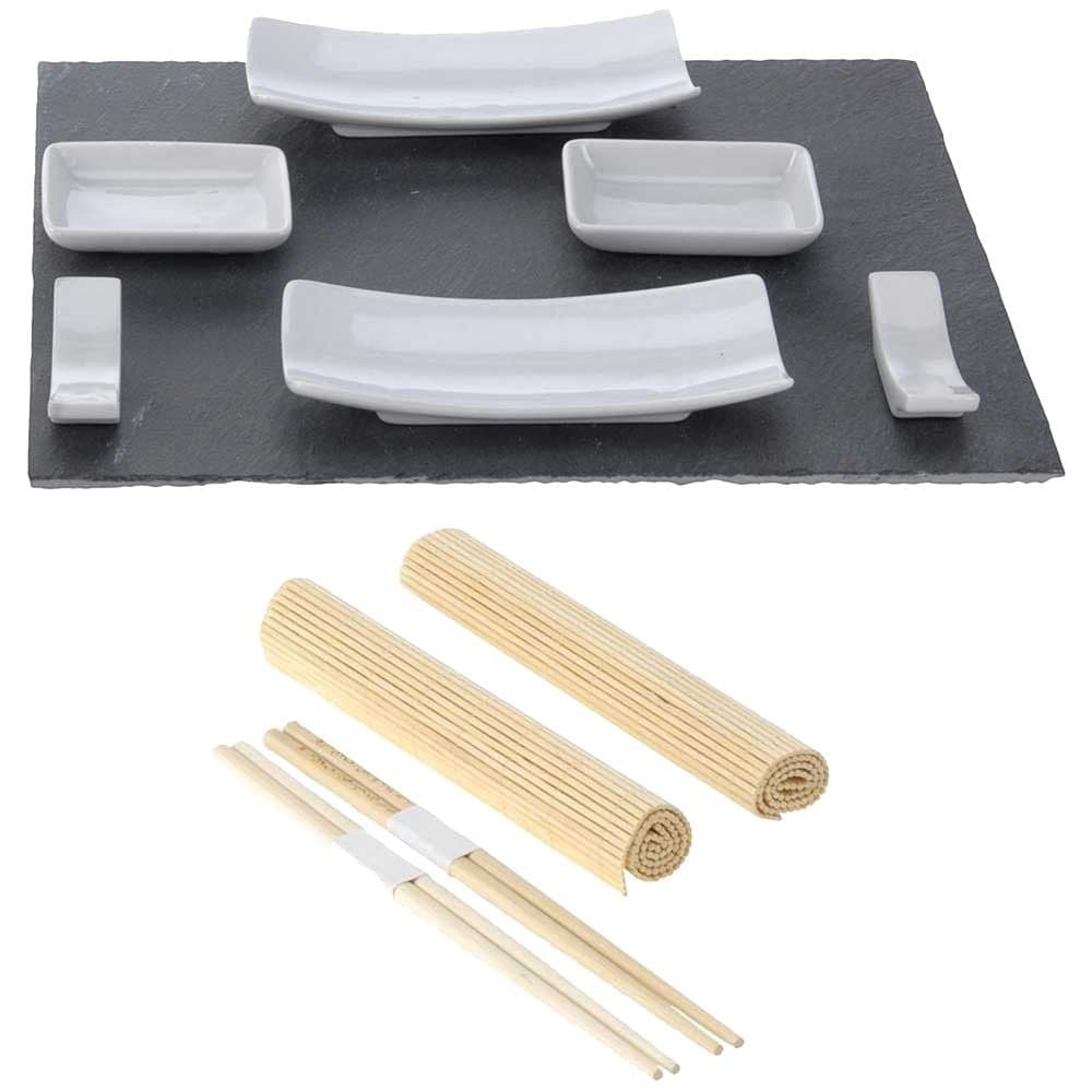 Set per sushi (PK 11), gur/porcelan, e bardhe, 30x24 cm