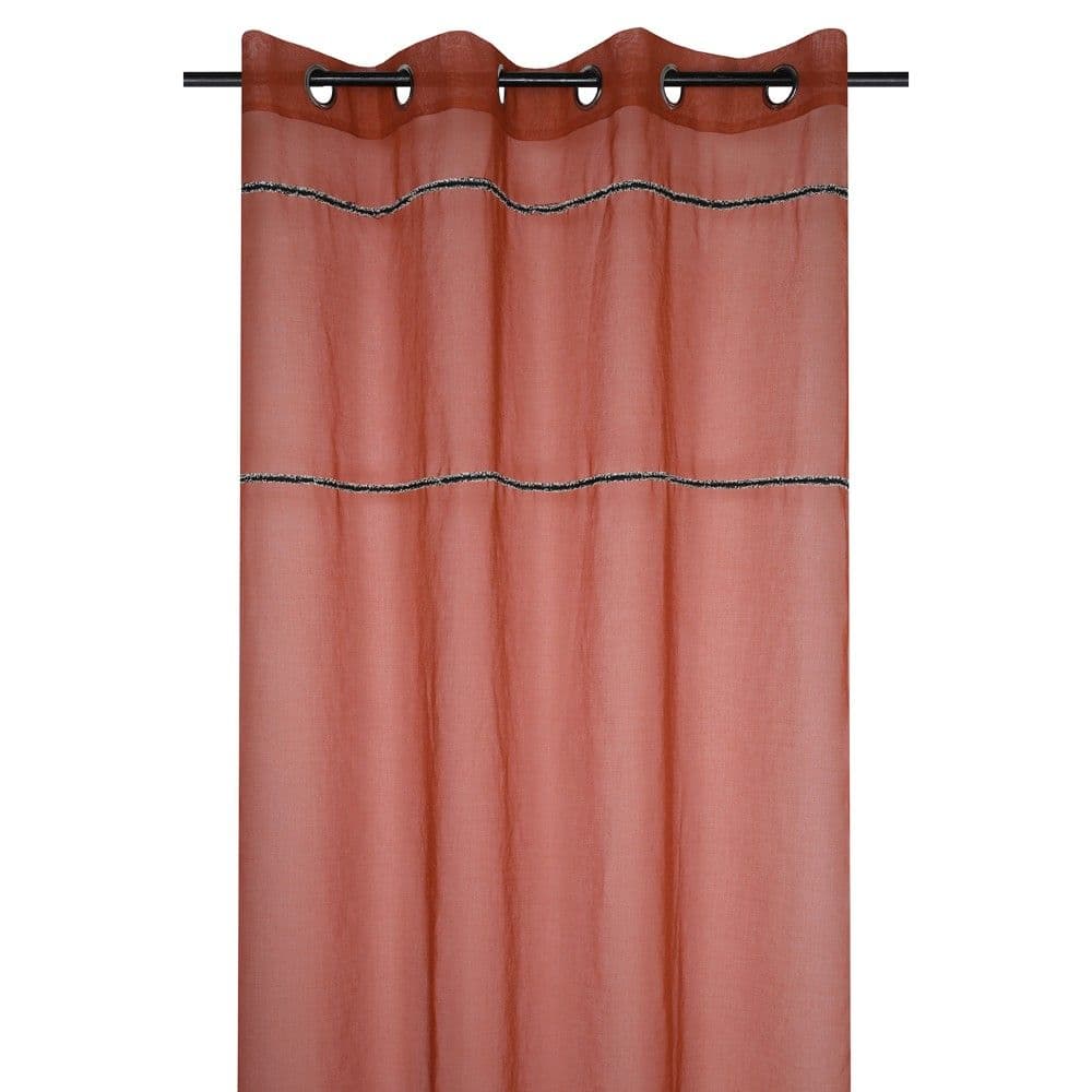 Perde e hollë me unaza Goma, poliestër, kuqerremët, 140x260 cm
