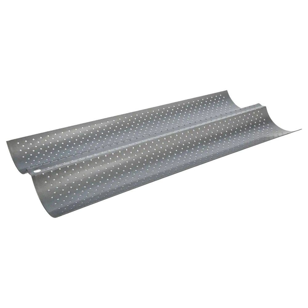 Ekspozitor mbajtës buk bagetë Franceze (PK 2), metal, argjendi, 16x38xH2.3 cm