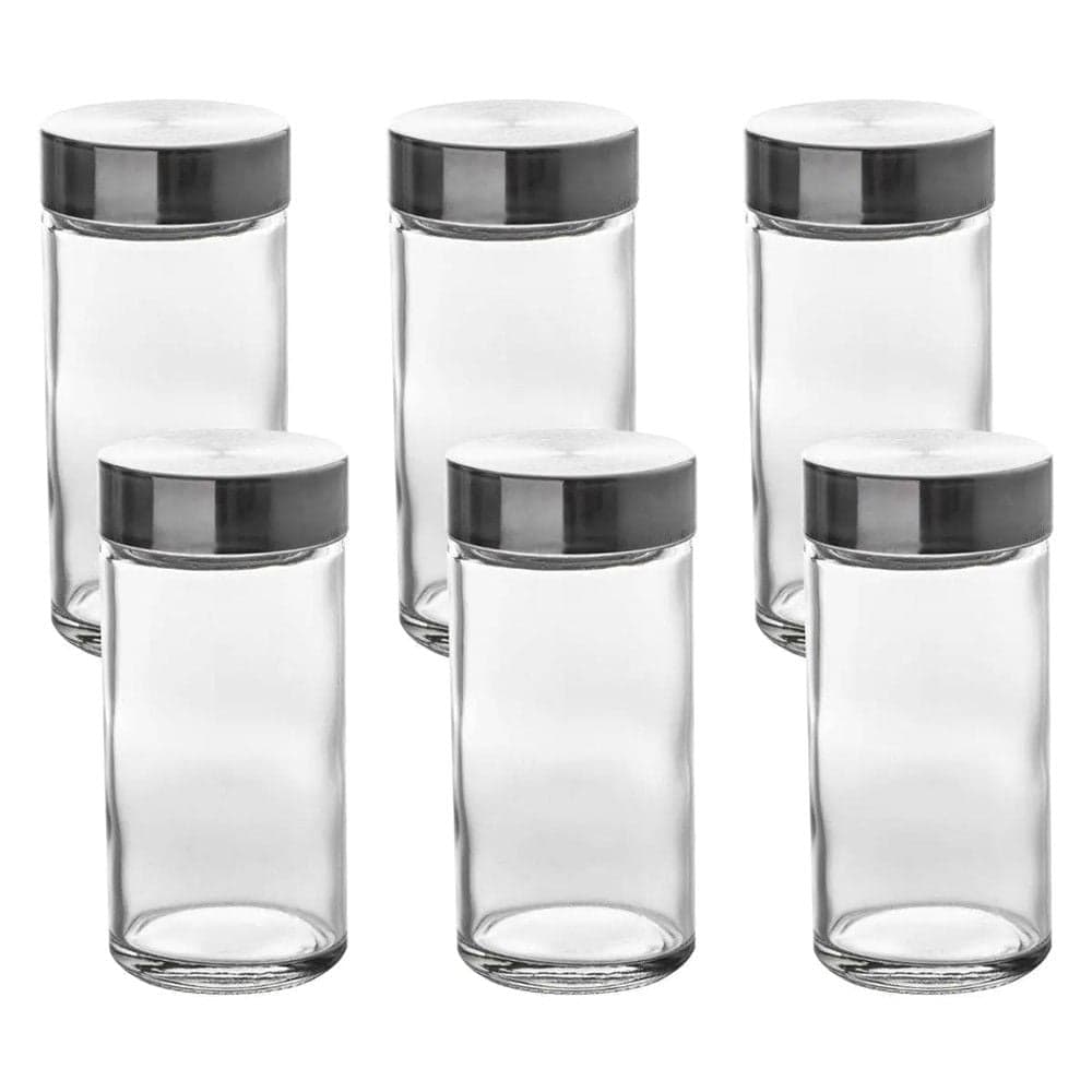 Set kavanoza erëzash (PK 6), qelq/inoks, transparente, Dia.4.5xH9.5 / 80ml
