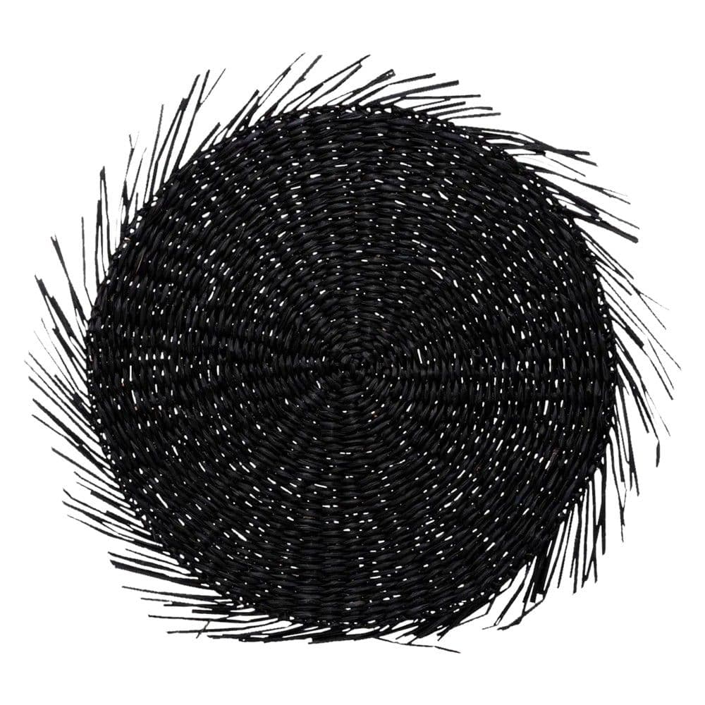 Shtroje rrethore tavoline, jute, e zezë, Dia.38 cm