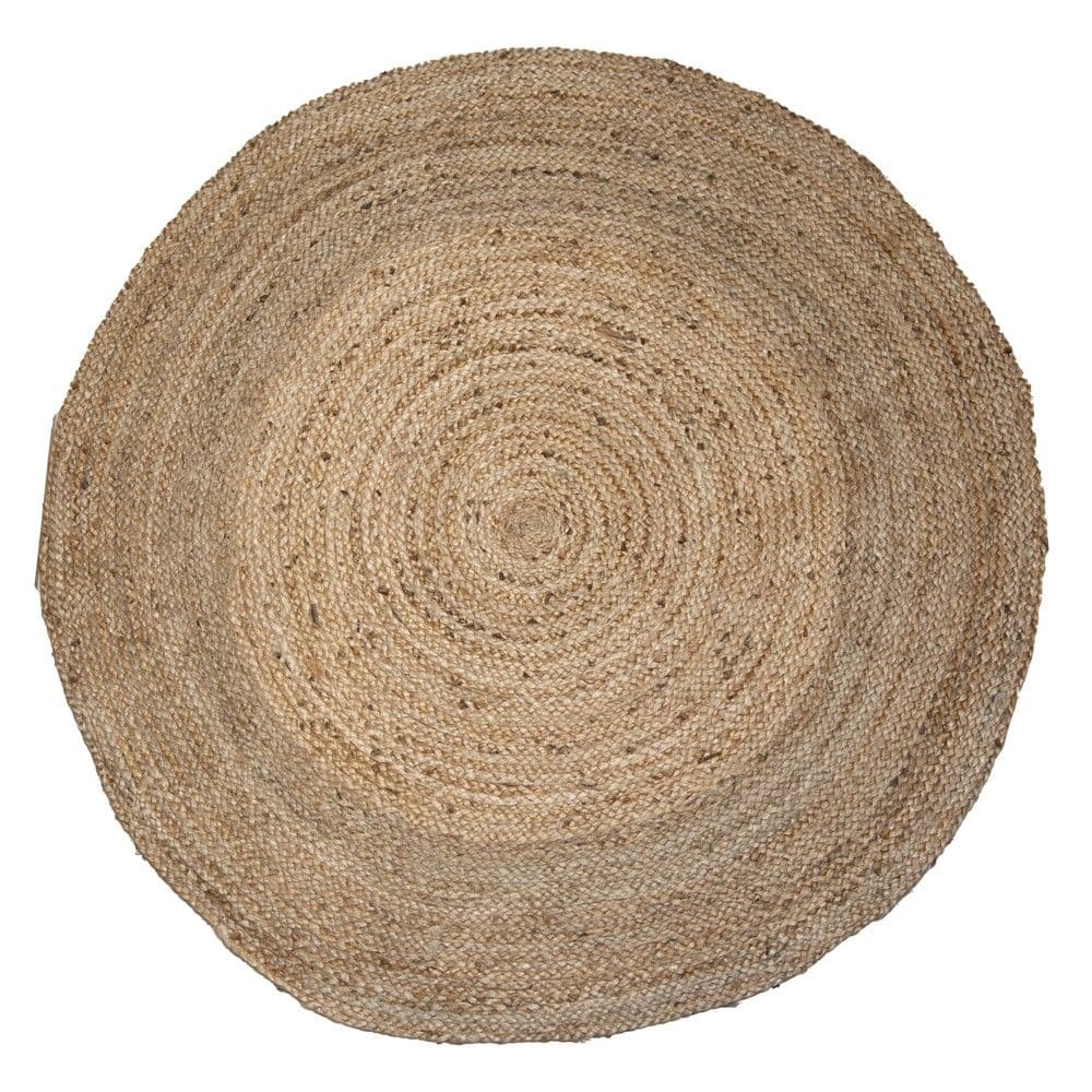 Rrugicë rrethore, jute, bezhë natyrale, Dia.140 cm