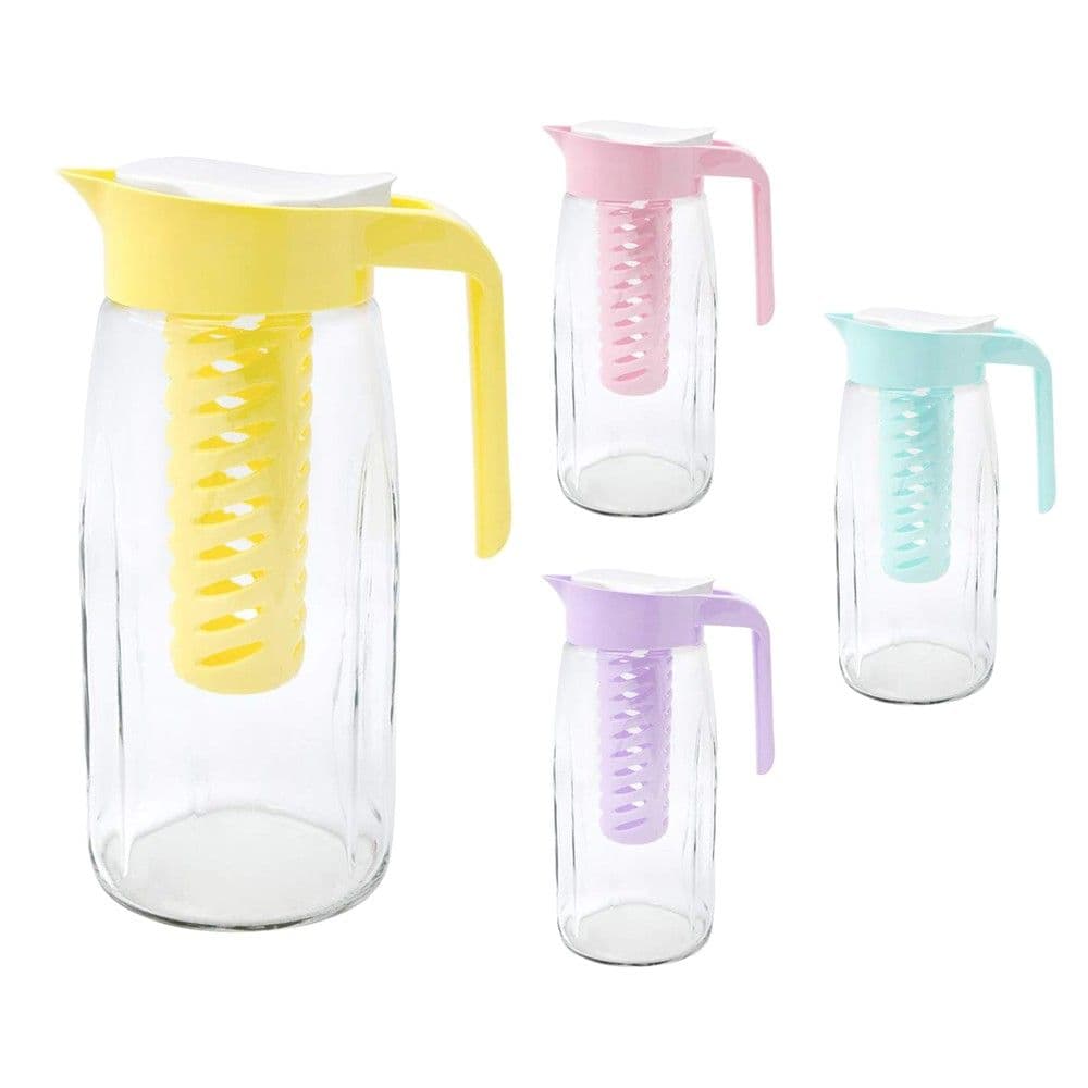 Kanë uji/lëngje, qelq+plastike, ngjyra të ndryshme, 1.45 Lt