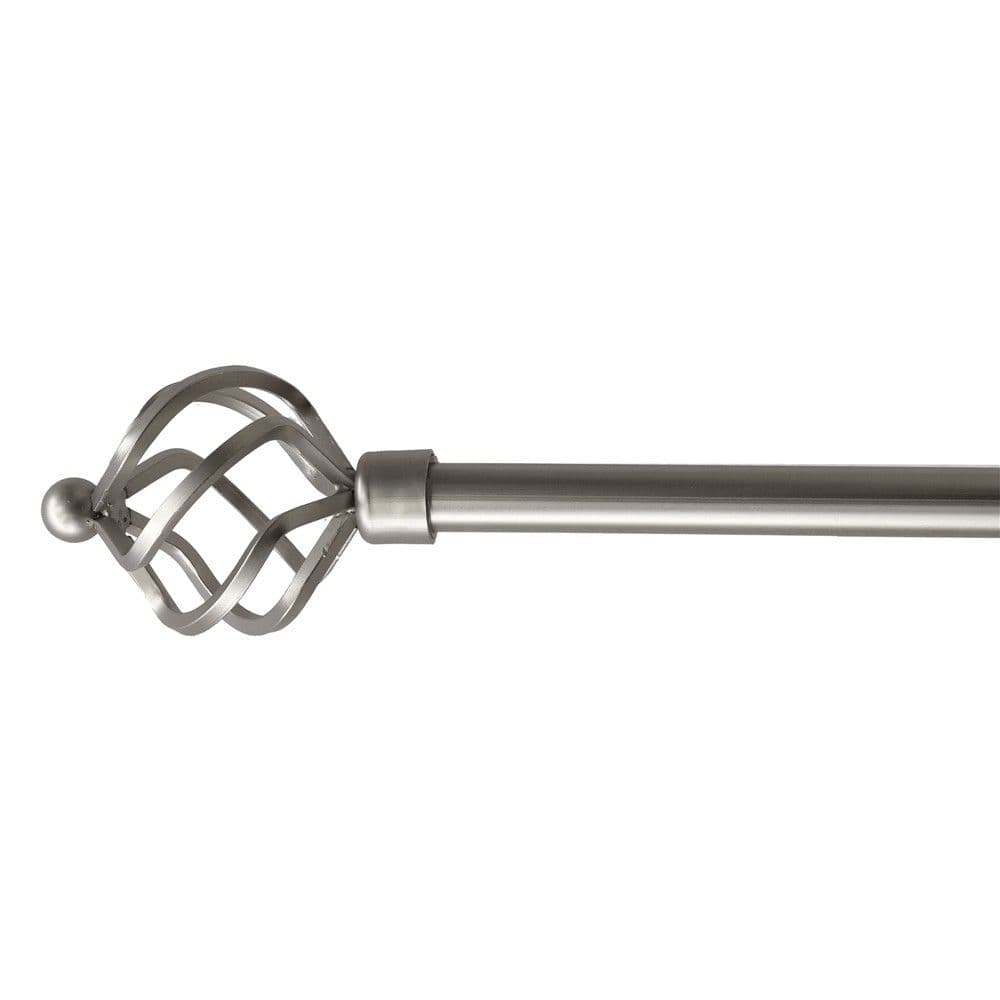 Shufër perde me zgjatim fundore qelqi, metalike, argjendi, Dia.16/19mm / 120-210 cm