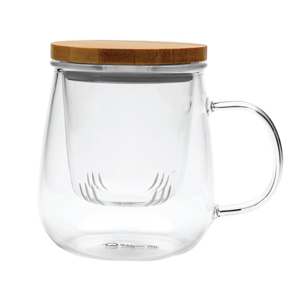 Filxhan çaji dopjo qelq, qelq / bambu, transparente, H10 cm / 500 ml