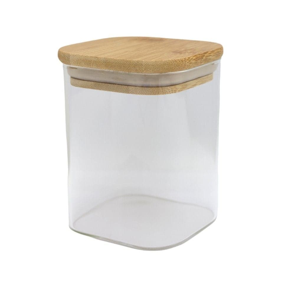 Kavanoz konservimi me kapak bambu, qelq/bambu, transparente, H10 cm / 450 ml