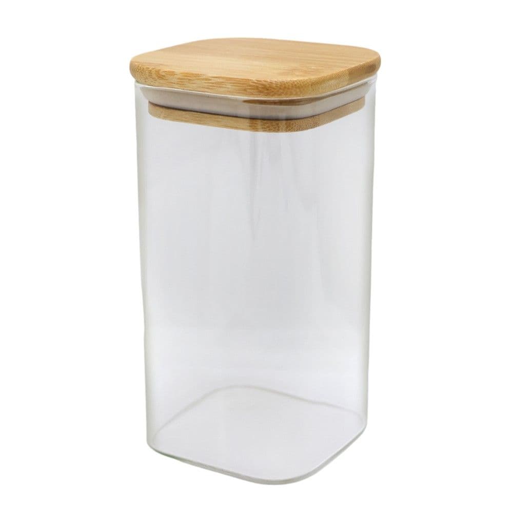 Kavanoz konservimi me kapak bambu, qelq/bambu, transparente, H16 cm / 700 ml