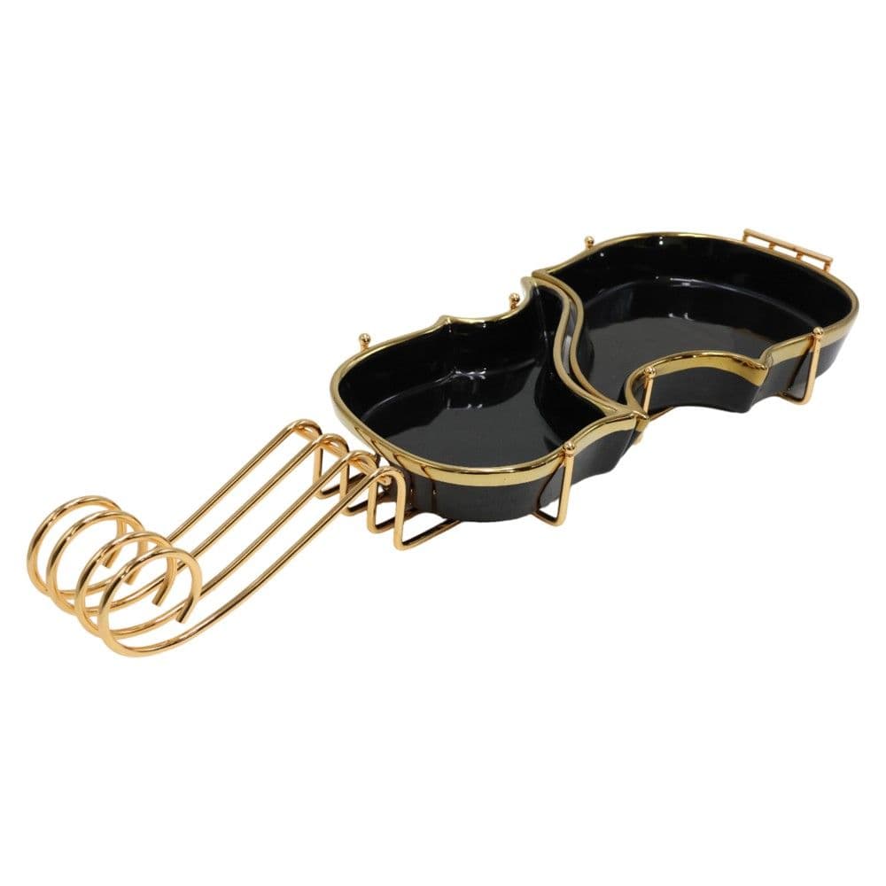 Tasa antipaste formë violine, qeramikë, e zezë, 17 cm