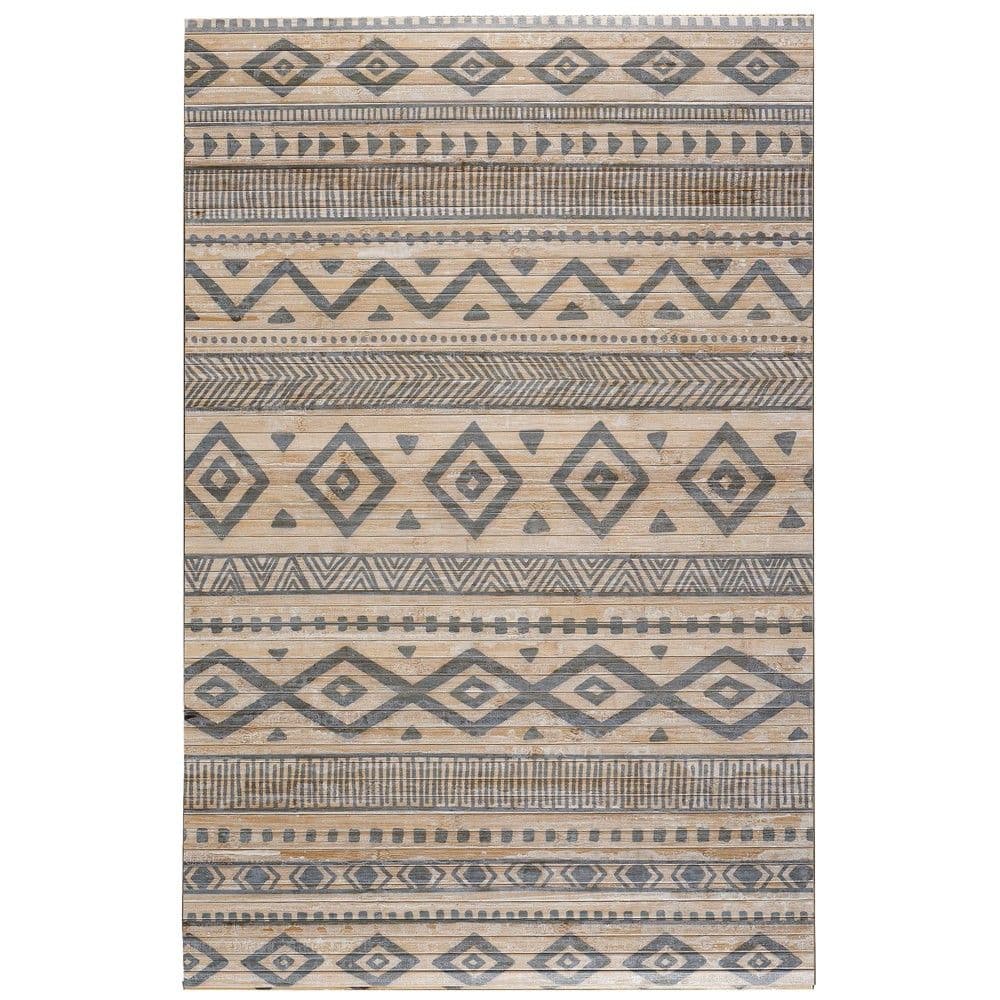 Tapet bambu Etnic, e bardhë/gri, bambu, 120x180 cm