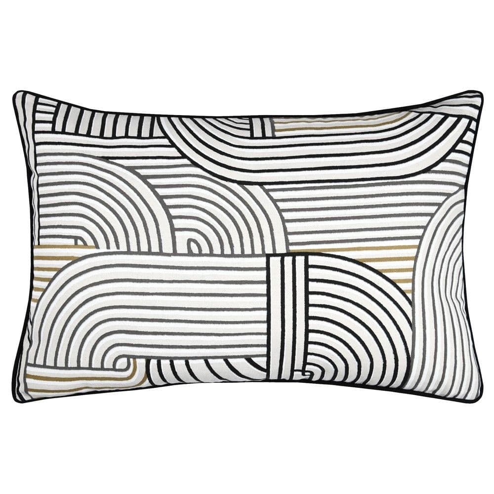 Jastëk dekori Courbes, 94%pambuk/6% poliestër, e bardhë/e zezë, 40x60 cm
