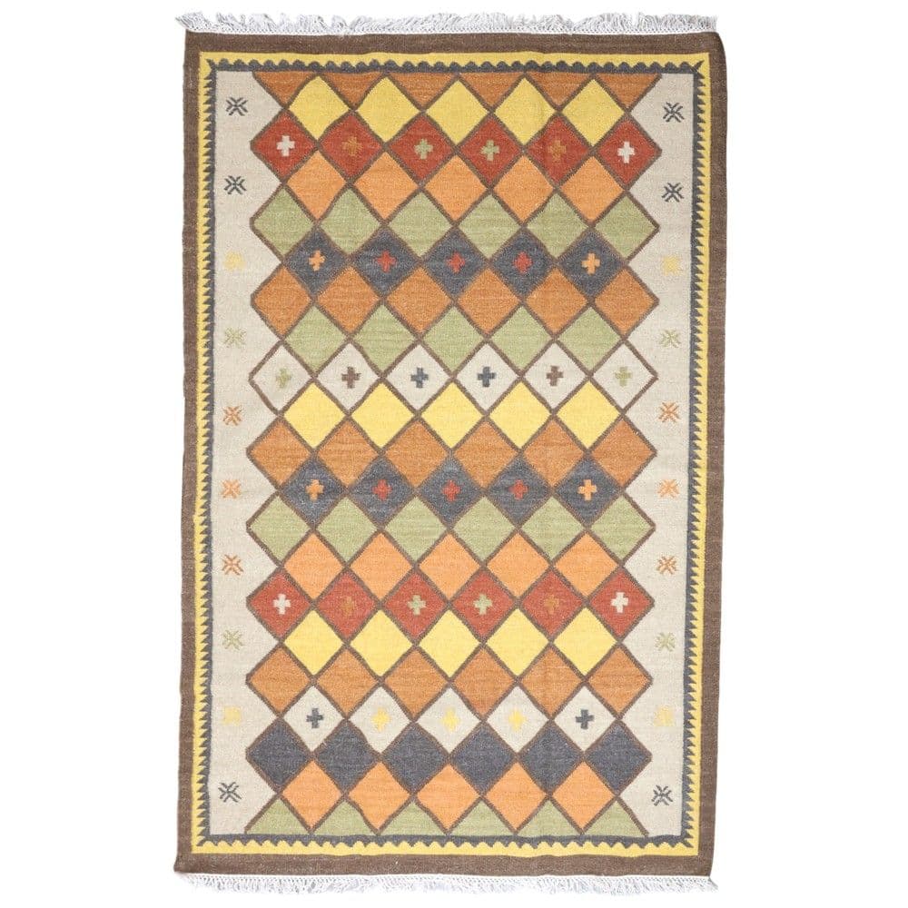 Tapet Kilim Sivas, klasik, 80%lesh / 20% pambuk, bezhë me ngjyra të ndryshme, 160x230 cm