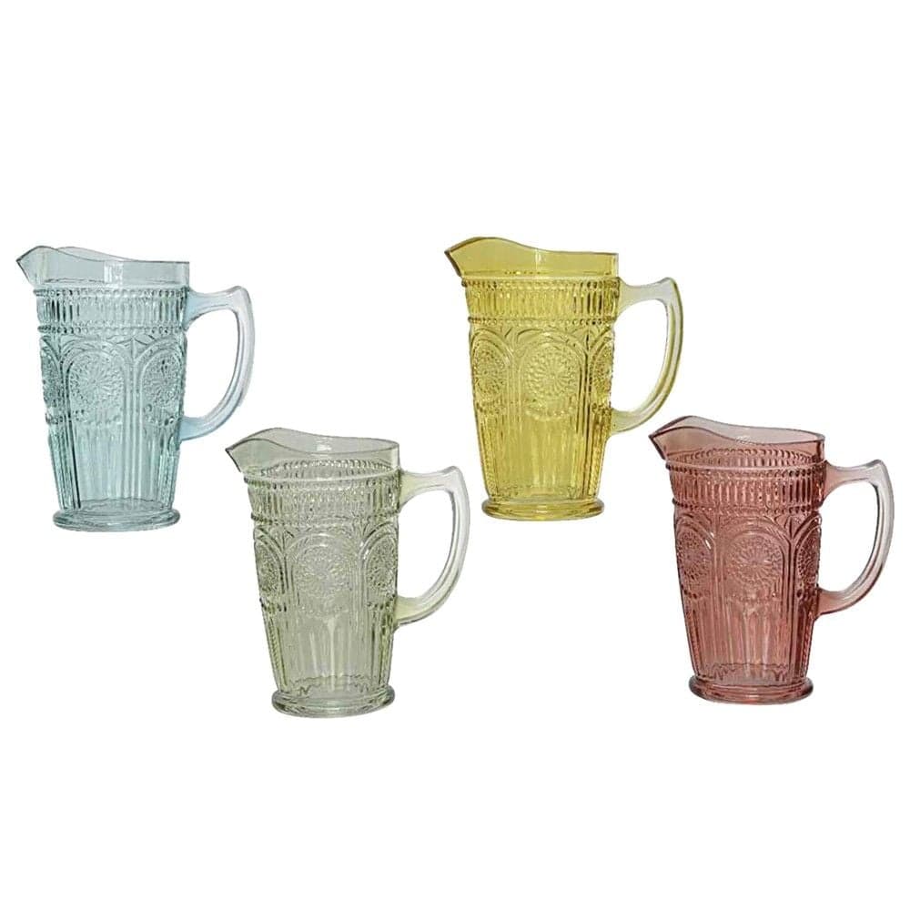Kanë uji/lëngje, qelq, ngjyra të ndryshme, 12.5xH23 cm / 1.5 Lt
