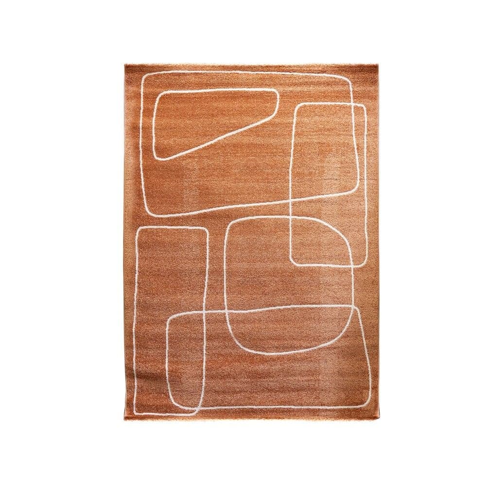 Tapet Atelier B, modern, 65%fije sintetike/26% jute, kafe ndryshku, 133x190 cm