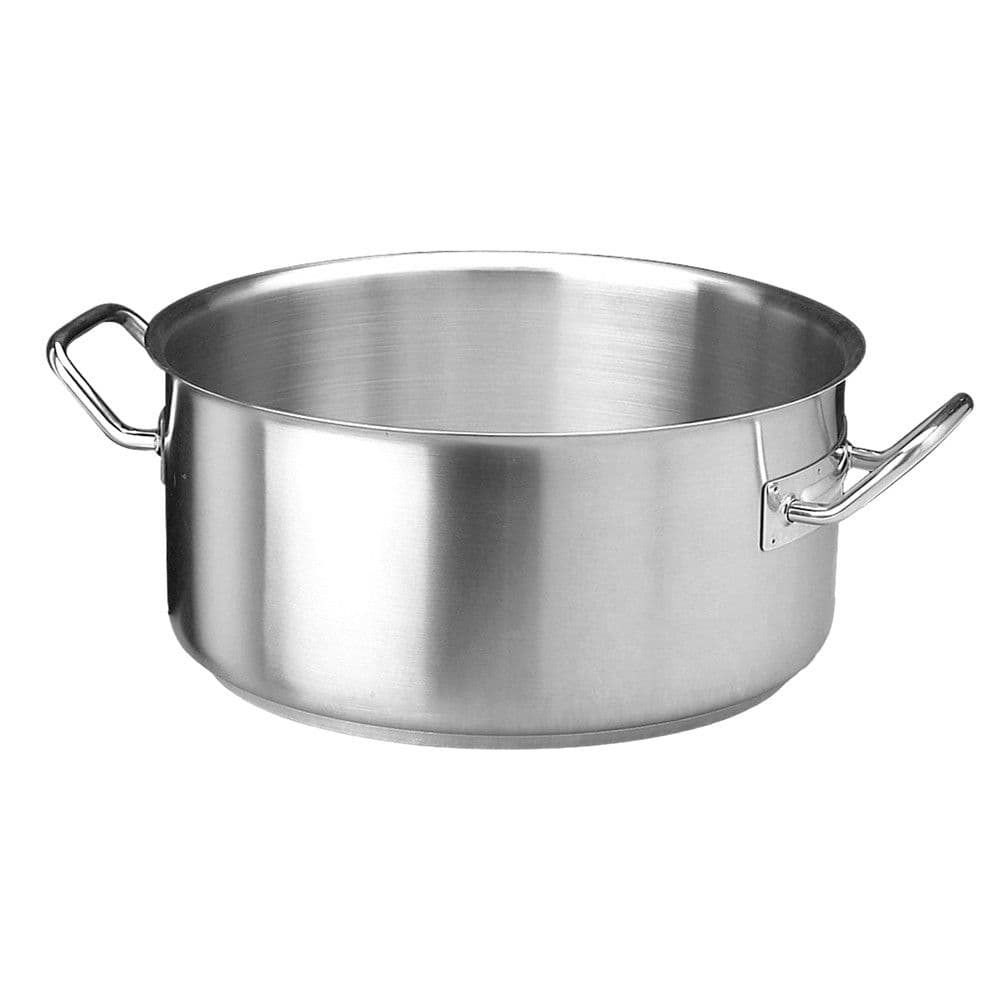 Tenxhere e cekët me induksion me dy doreza, inoks 18/10, argjend, Dia.32xH15cm/12L