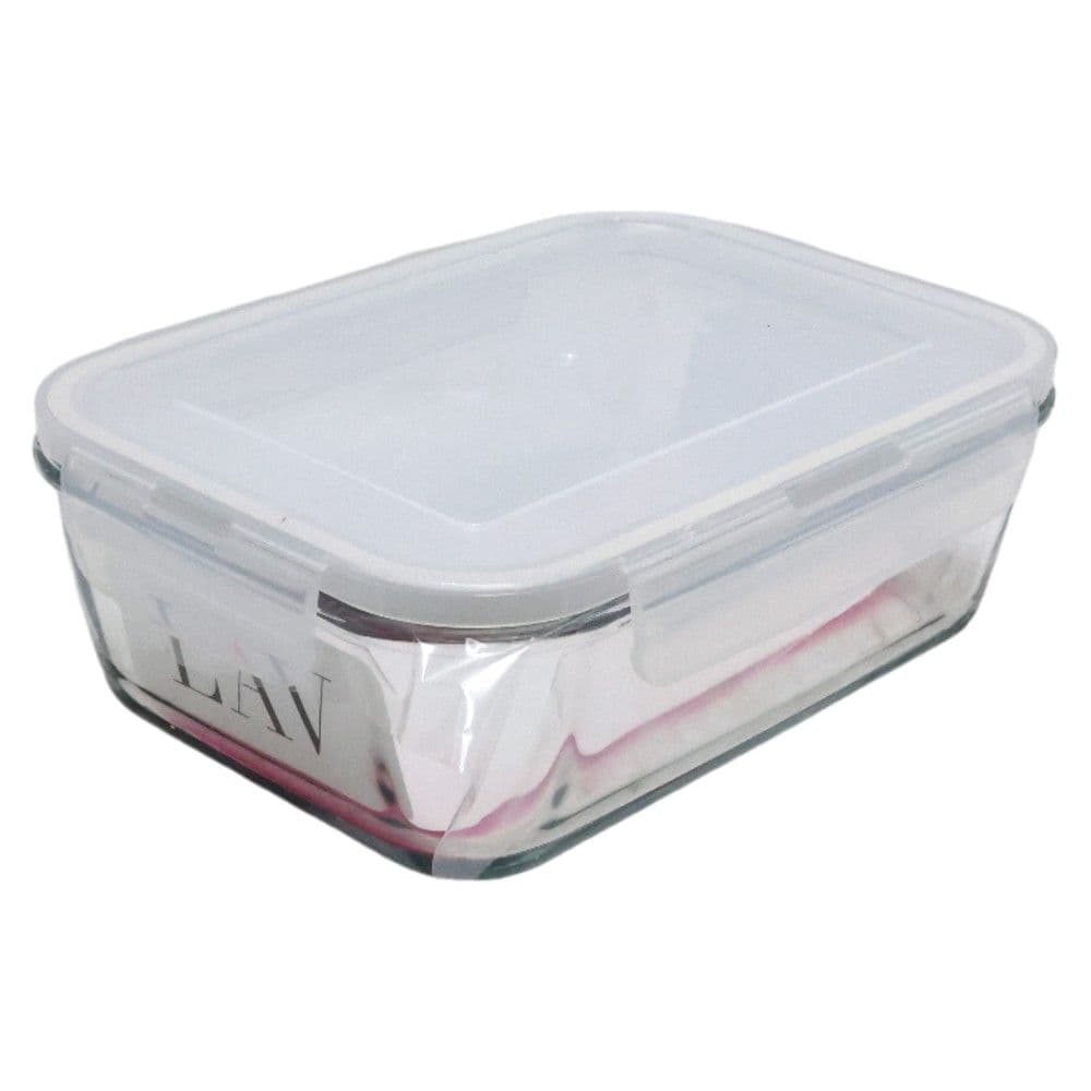 Tas hermetik me kapak Fresco, qelq, transparente, 20.1 x 14.6 x H 6.2 cm / 1200 cc