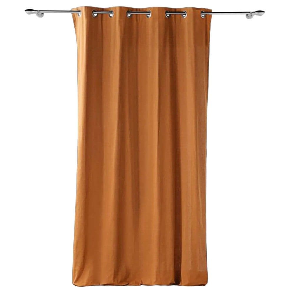 Perde e plotë me unaza, 60% pambuk dhe 40% poliestër, kafe (Camel brown), 135x260 cm