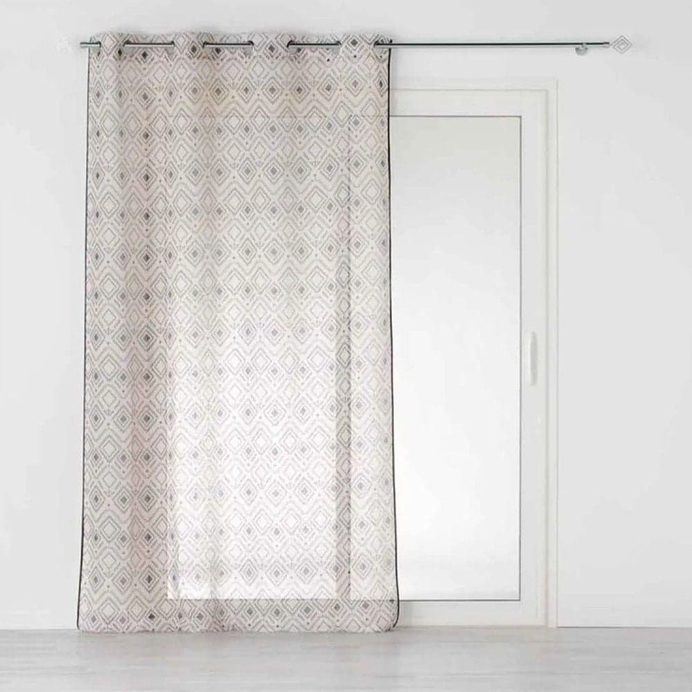 Perde e hollë me unaza, 100% poliestër, bezhë (linen), 140x240 cm
