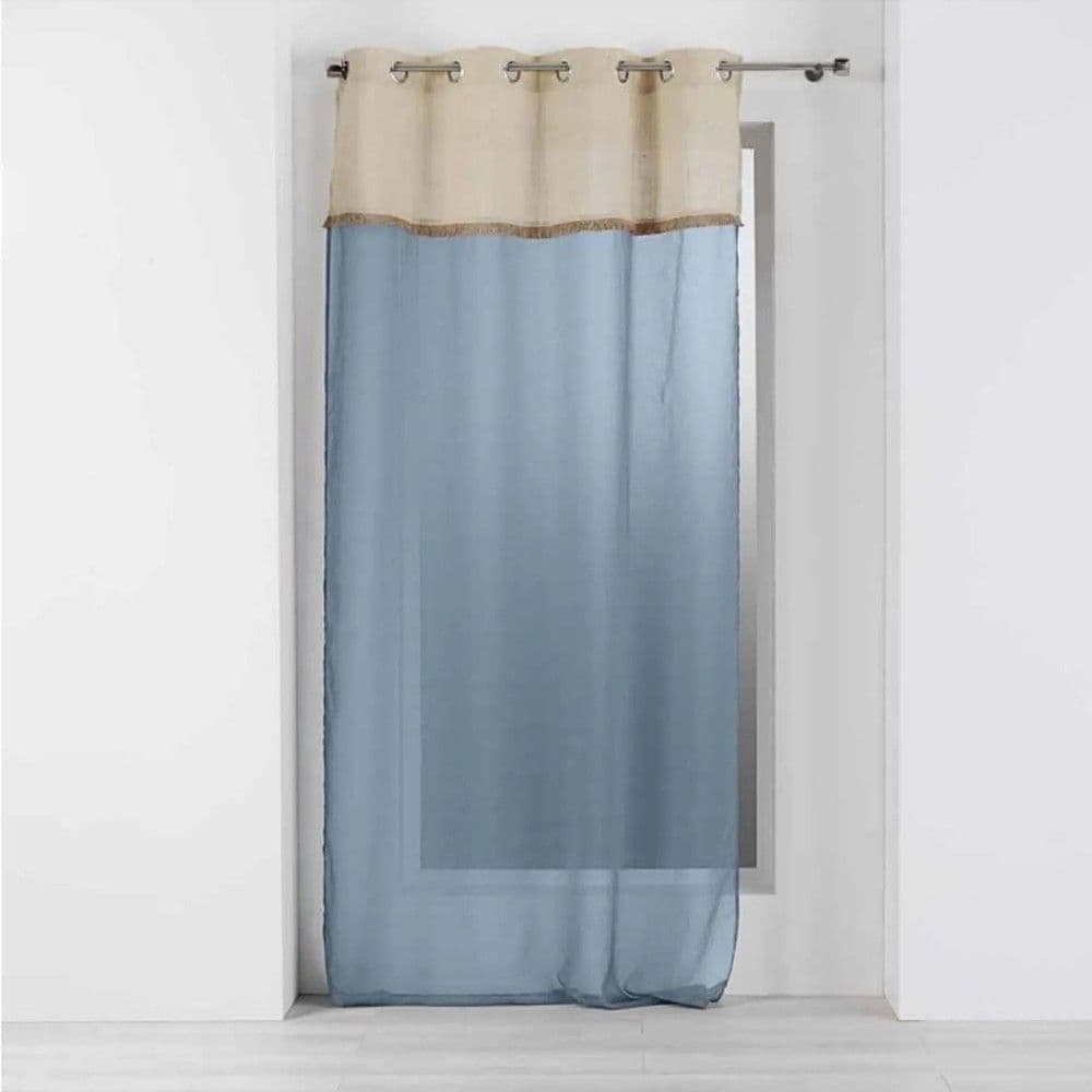 Perde e hollë me unaza, 100% poliestër, blu, 140x240 cm