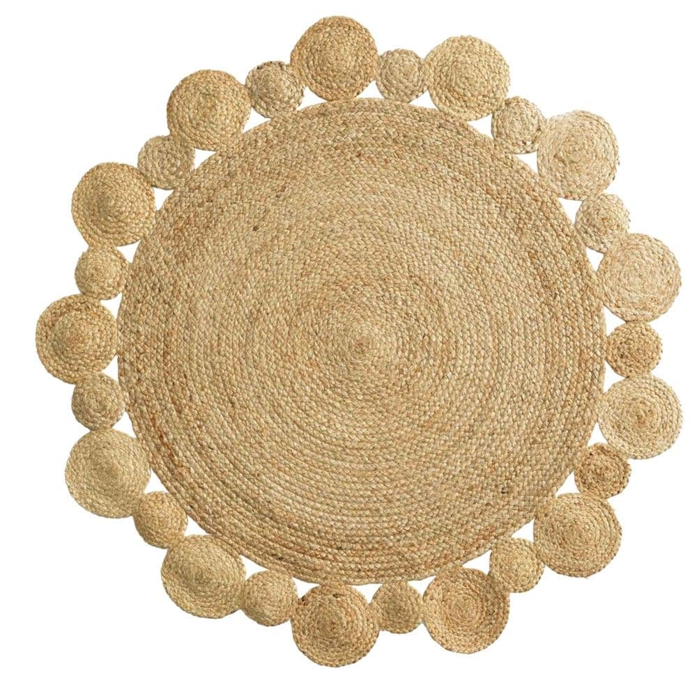 Rrugicë rrethore, jute, bezhë, Dia. 120 cm