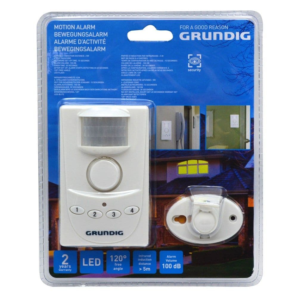 Sistem alarmi PIR, Grundig, 5 m, 100 dB , 3xAAA