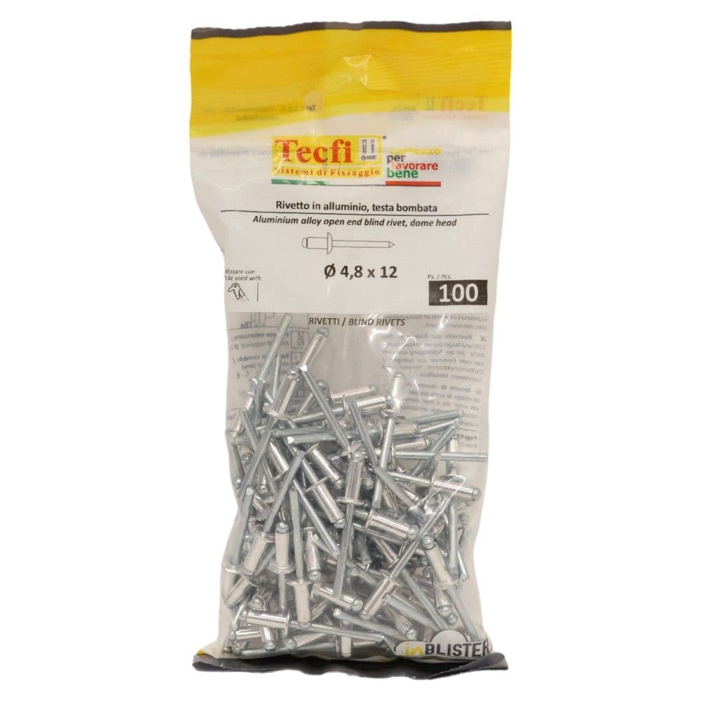 Perçina Alumini/çeliku, Ø 4,8x12mm , Bag 100