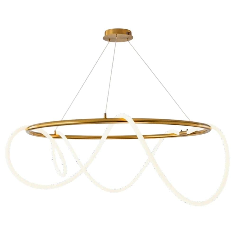 Ndricues I varur LED, 77W, 3000-6400K, 6100lm, D.60cm, H.30cm, alumin/silikon, gold