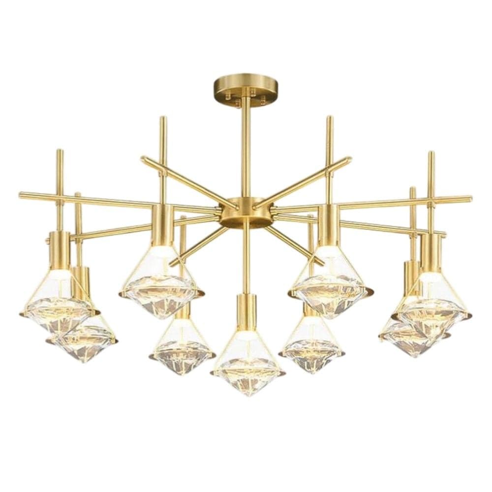 Ndricues I varur, 7xGU10, D.66cm, H.50cm, metal/kristal, gold