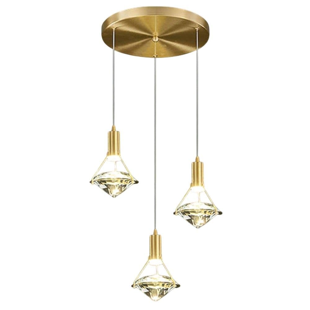 Ndricues I varur, 3xGU10, D.30cm, metal/kristal, gold