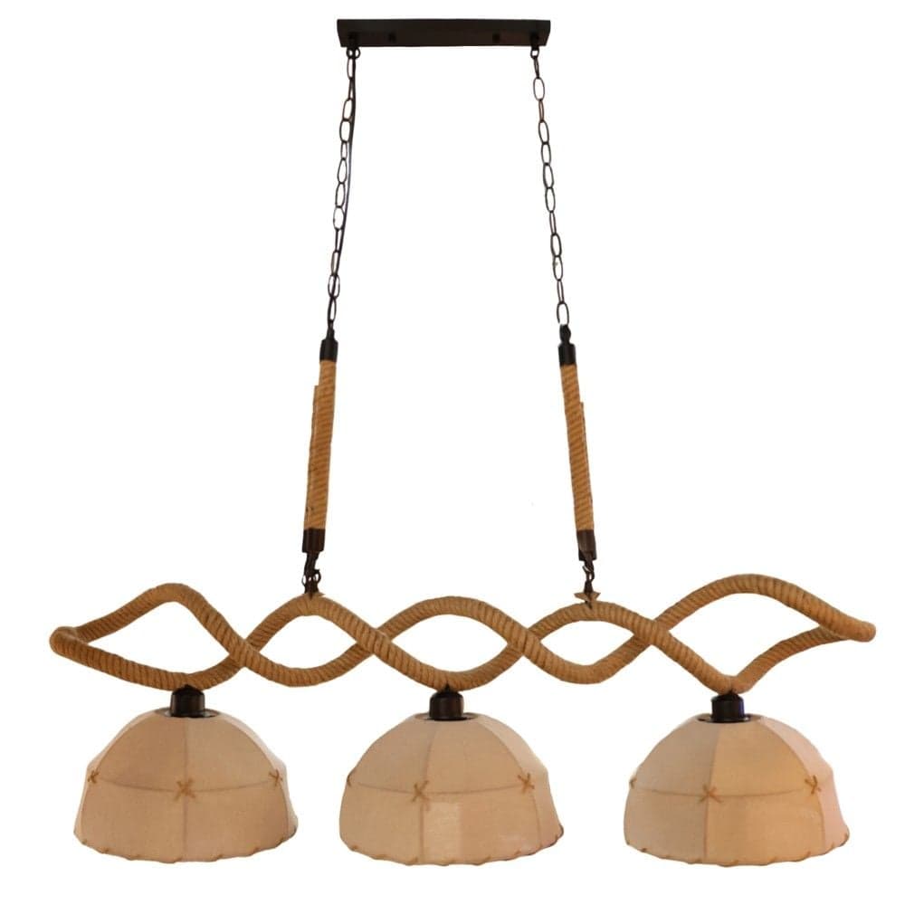 Ndricues I varur, 3xE27, L.100cm, H.110cm, metal/litar natyral, milky white