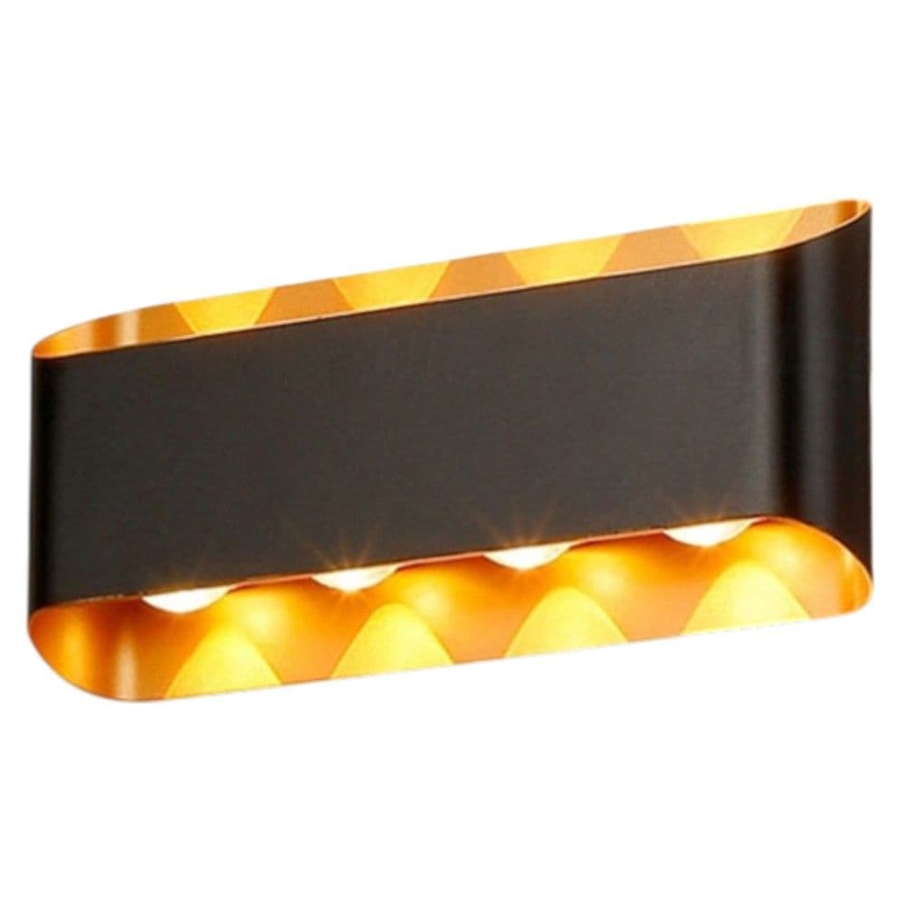 Ndricues muri I jashtem, 8W, 3000K, 23x10x4.2cm, IP65, e zeze/gold