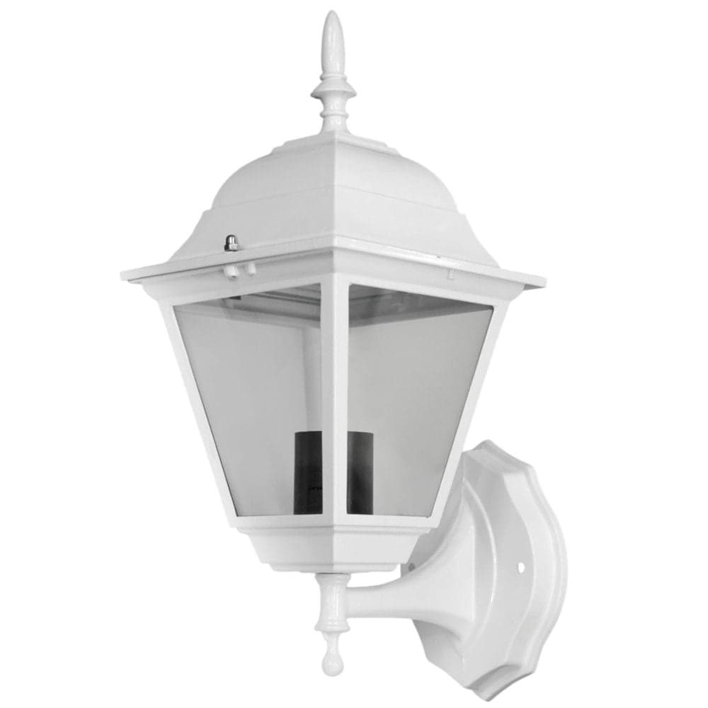 Ndricues muri I jashtem, E27, 14.5x19.5x35cm, IP44, alumin/xham, e bardhe
