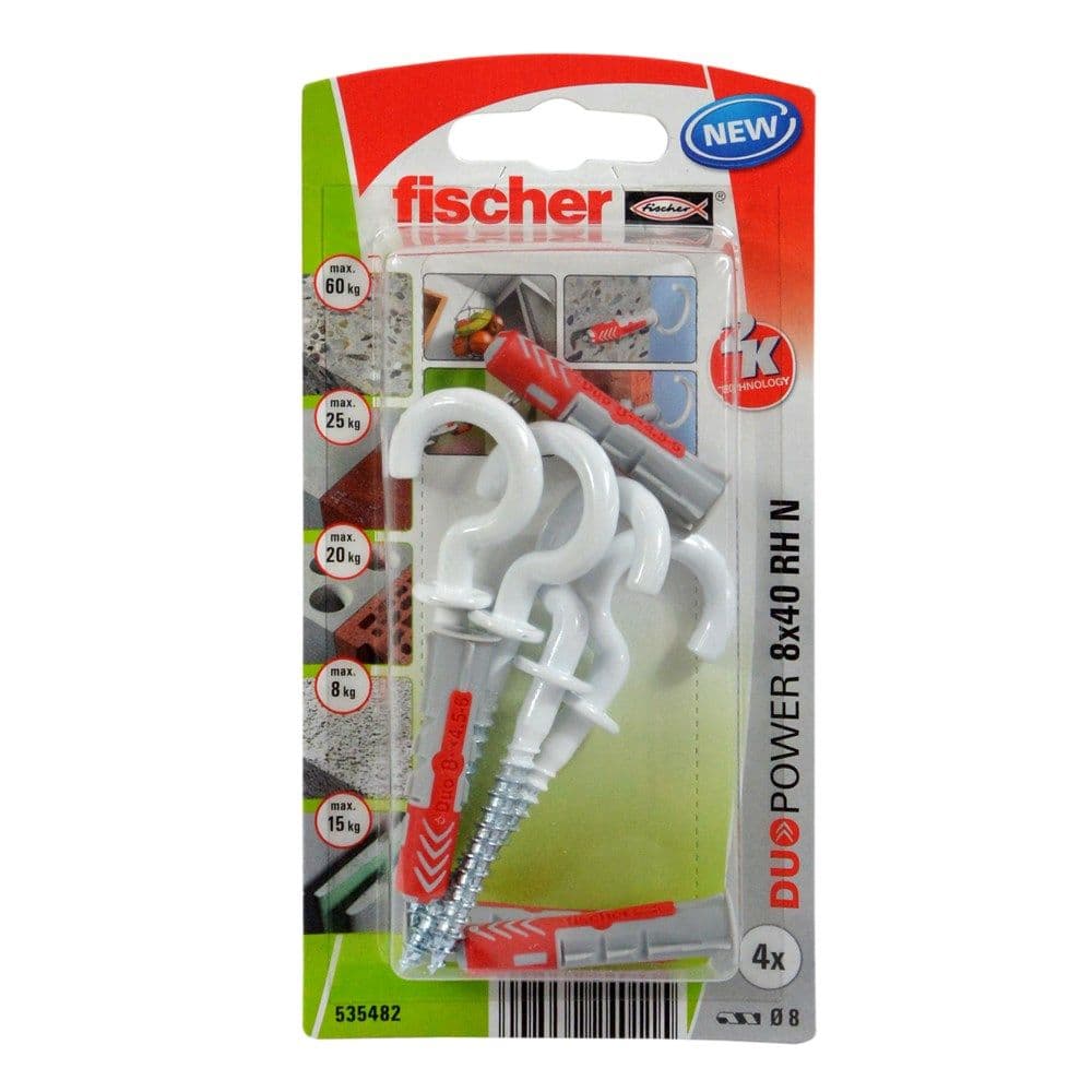 Fischer upa plastike universale DUOPOWER 8x40 & vida grep te veshra plastik L 5.5x77