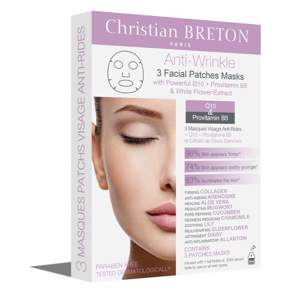 Maskë celuloze për trajtimin e fytyrës, Christian Breton Anti-Wrinkle, 3 copë