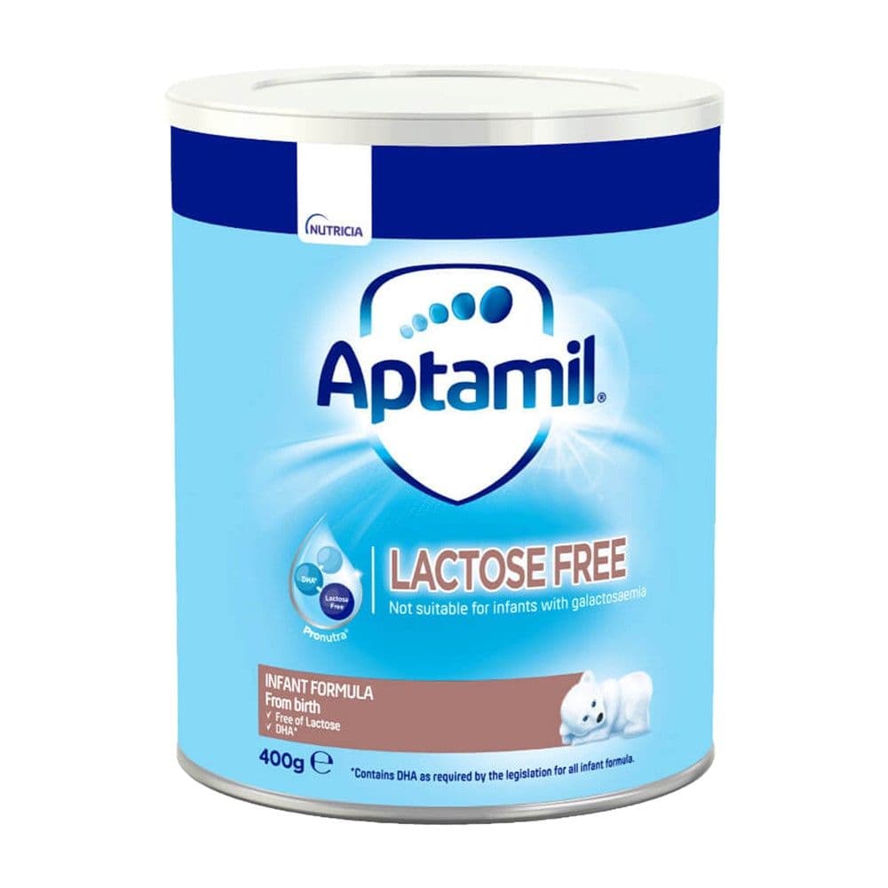 Formulë qumështi për bebe që vuajnë nga intoleranca ndaj laktozës, Milupa Aptamil Lactose Free, 400 g