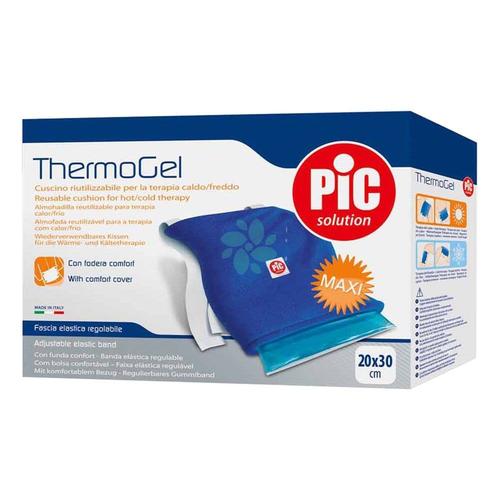 Thermogel, mbajtese xheli i ripërdorshëm për terapi të nxehtë / të ftohtë, me mbulesë komoditeti, brez elastik i pershtatshem.
