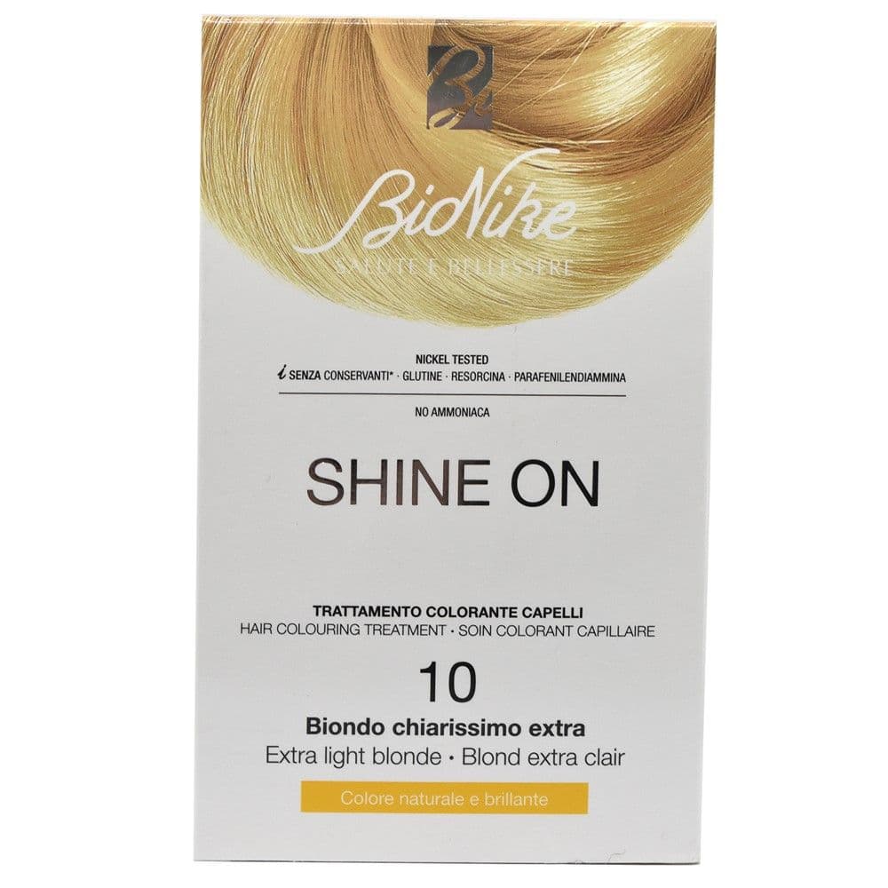 Bojë flokësh permanente, 10.0 Extra Light Blonde, Shine On, BioNike, 50 + 75 ml