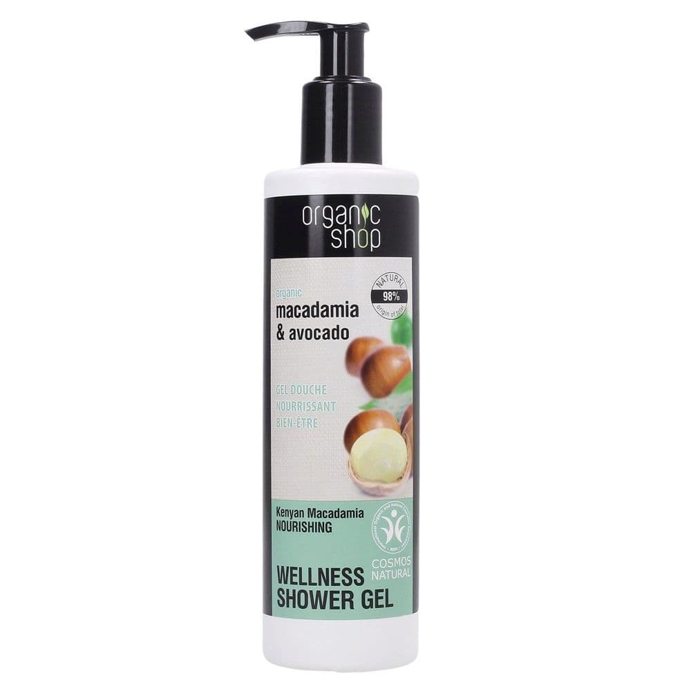 Xhel dushi për lëkurën e trupit, Kenyan Macadamia & Avocado, Organic Shop, 280 ml