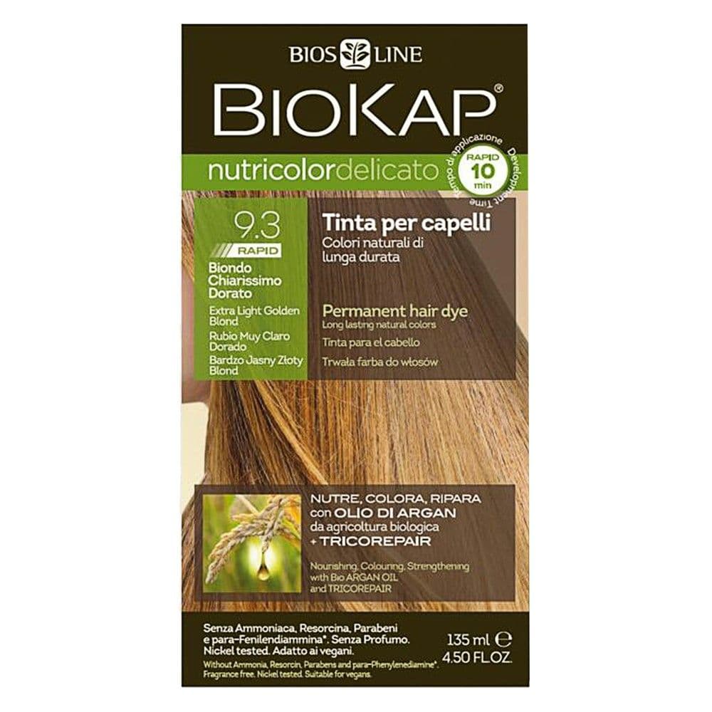 Bojë flokësh, 9.3 Very Light Golden Blonde, Nutricolor Color Delicate Rapid, BioKap