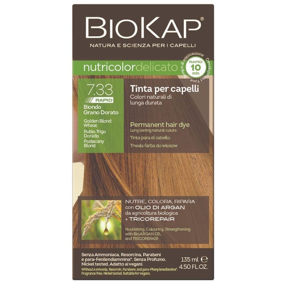 Bojë flokësh, 7.33 Wheat Blonde, Nutricolor Color Delicate Rapid, BioKap