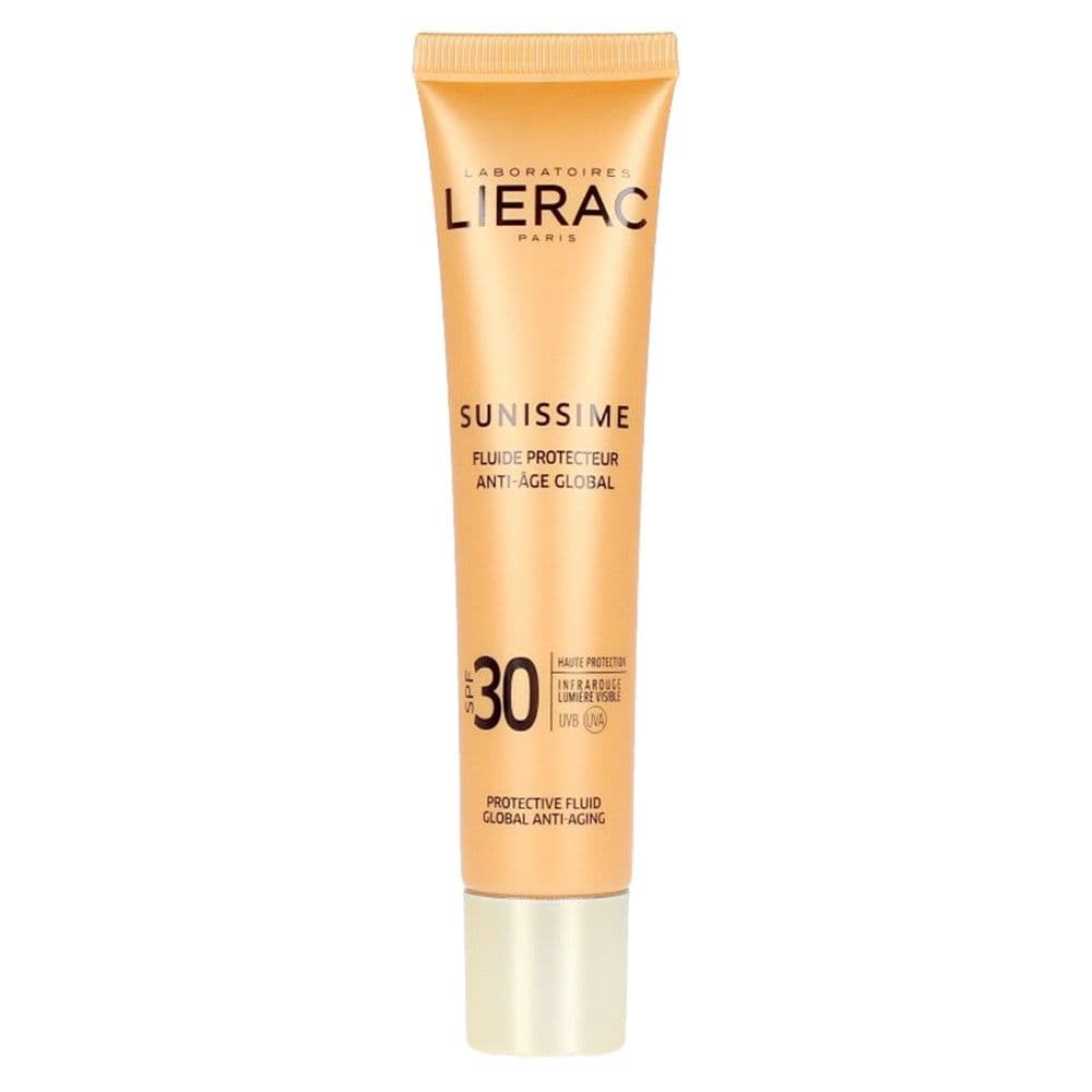 Krem i lëngshëm mbrojtës ndaj diellit, me efekt hidratues, anti-rrudhë dhe kundër njollave kafe, Lierac Sunissime SPF 30