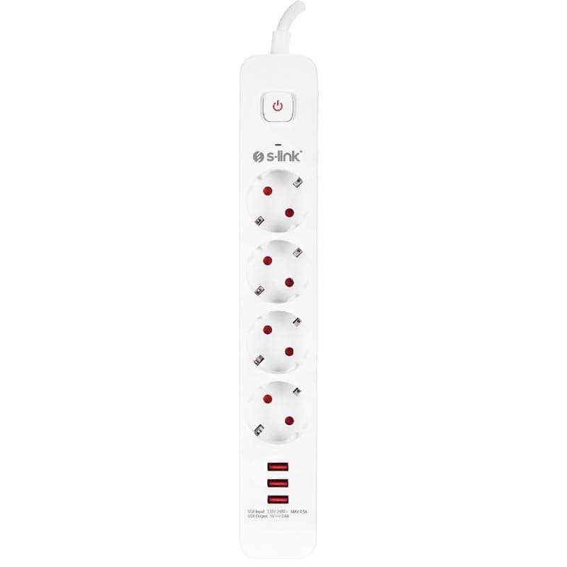ZGJATUES S-LINK 4PRIZA + 3USB 1.5M ME CELES SPG403